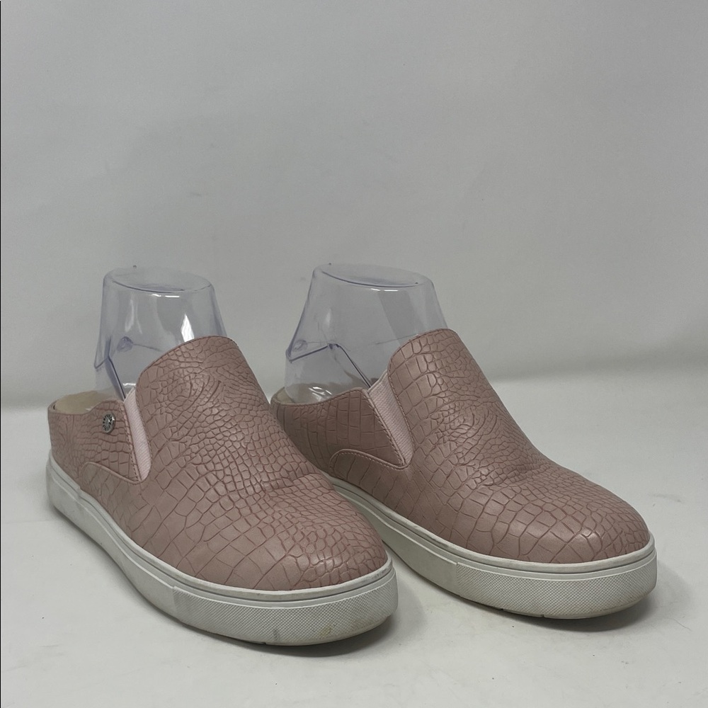Yellow Box Pink Faux Croc-Embossed Slip-On Sneakers Size 9 Excellent Condition